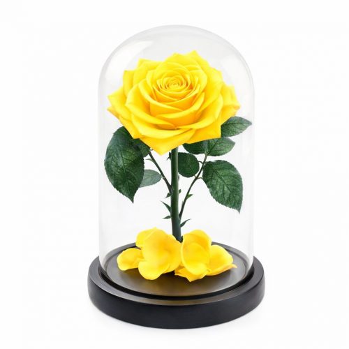 Роза в колбе желтая