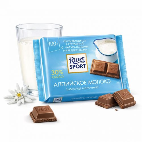Шоколадка «Ritter SPORT Альпийское Молоко»