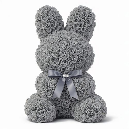 Заяц из роз серый