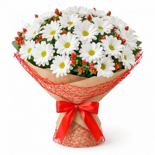 Букет ромашек «Белоснежная нежность»