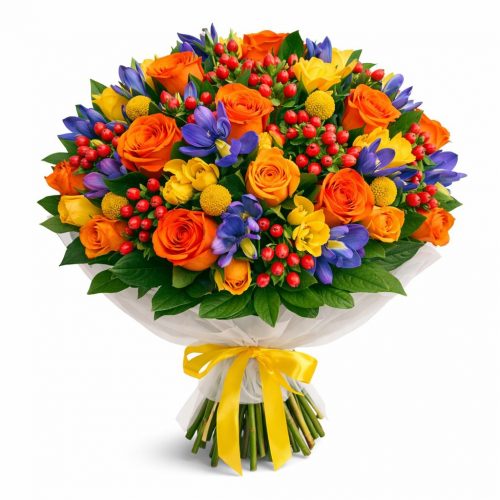 Флористический букет «Яркий вихрь»