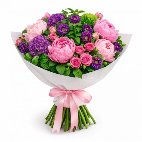 Роскошный букет «Розовый восторг»