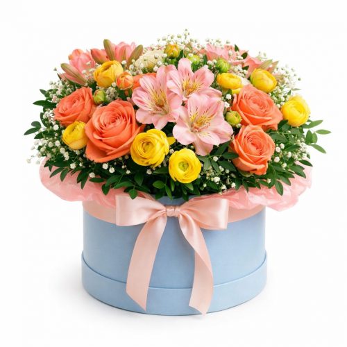 Цветы в коробке «Мелисса»